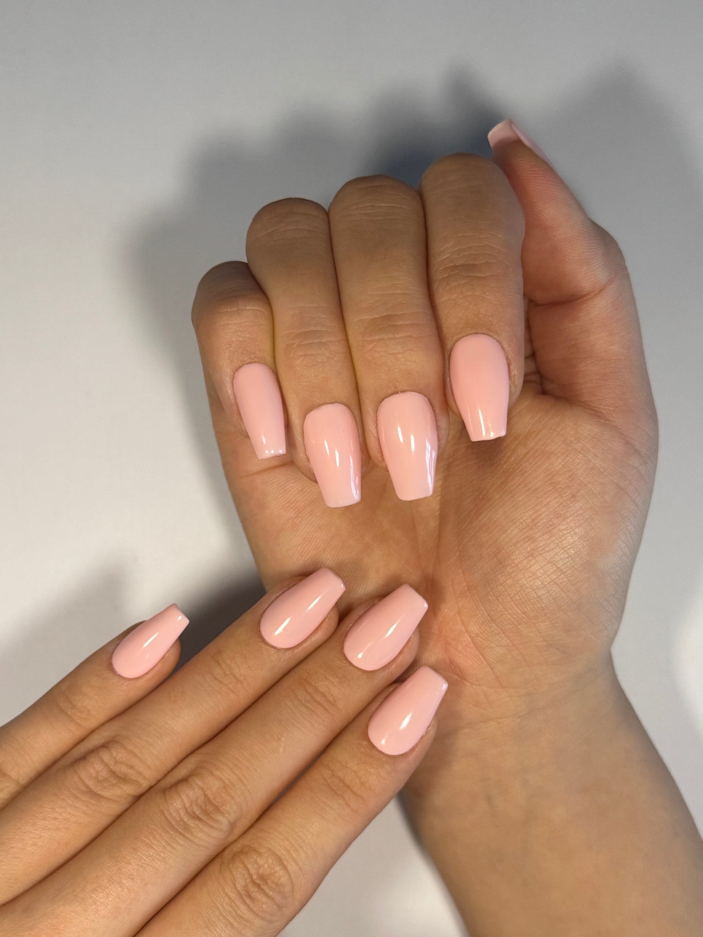 Nude Coffin Ballerina Nails, Secure The Nails Reusable Long-lasting Press On Nails