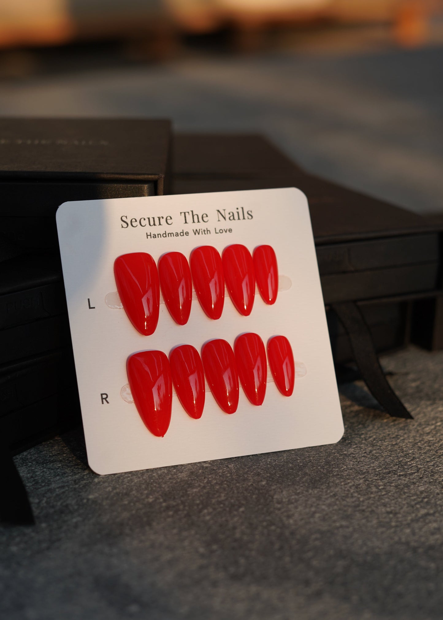 Red Almond Press-on Nails, Long-lasting Salon-quality | Secure The Nails