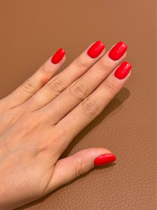 Secure The Nails Short Red Press-on Nails Like Salon Nails for Work Everyday Nails, Long-lasting, Easy to Apply