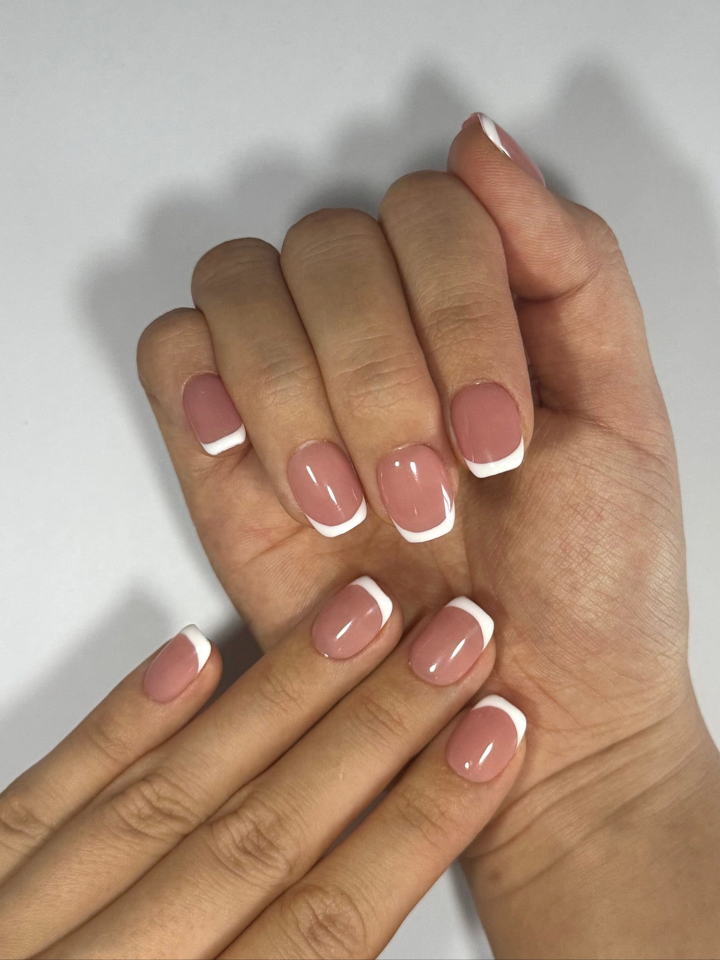 Long-lasting Short French Tip Press-on Nails for Work, Easy to apply, Salon-quality | Secure The Nails