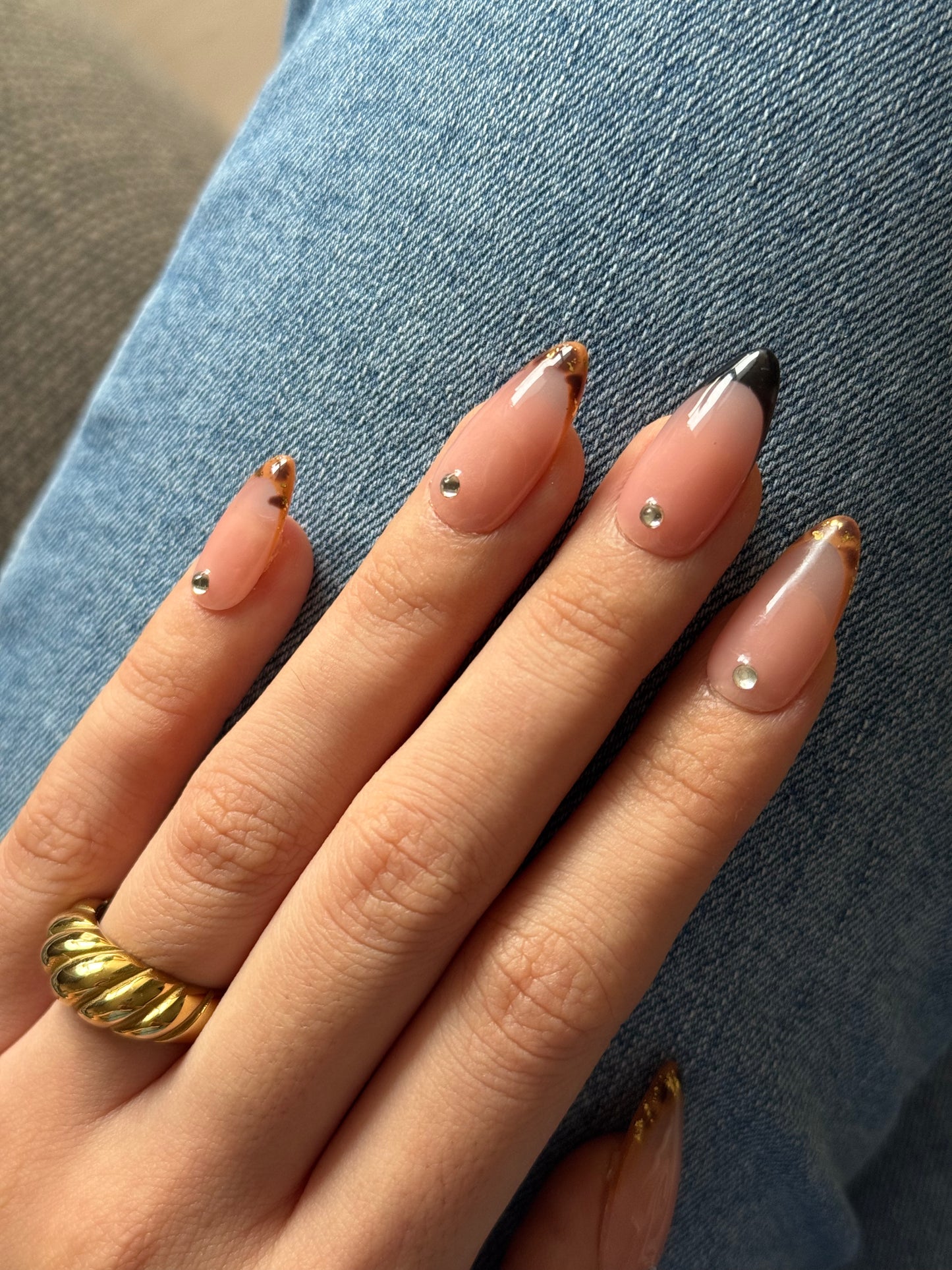 Tortoise Shell French Tip Press-on Nails, Soft Glam Nails, Bridal Nails | Secure The Nails