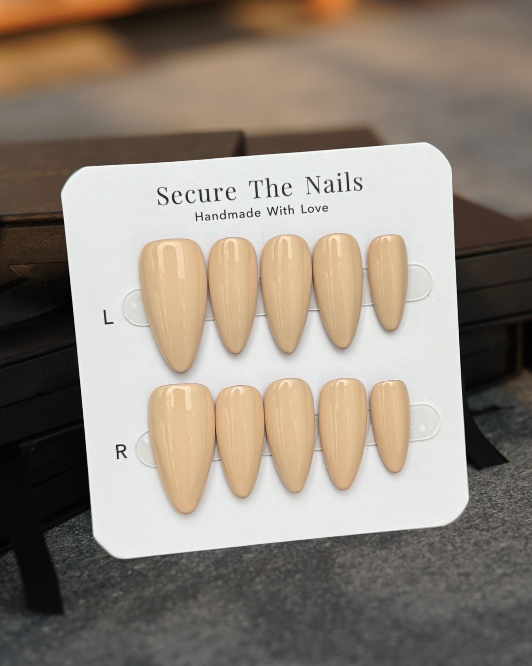 Red Bottoms Nude Press-On Nails in Almond Shape, Unique Valentine's Elegant Sexy False Nail, Reusable & Long-Lasting | Secure The Nails