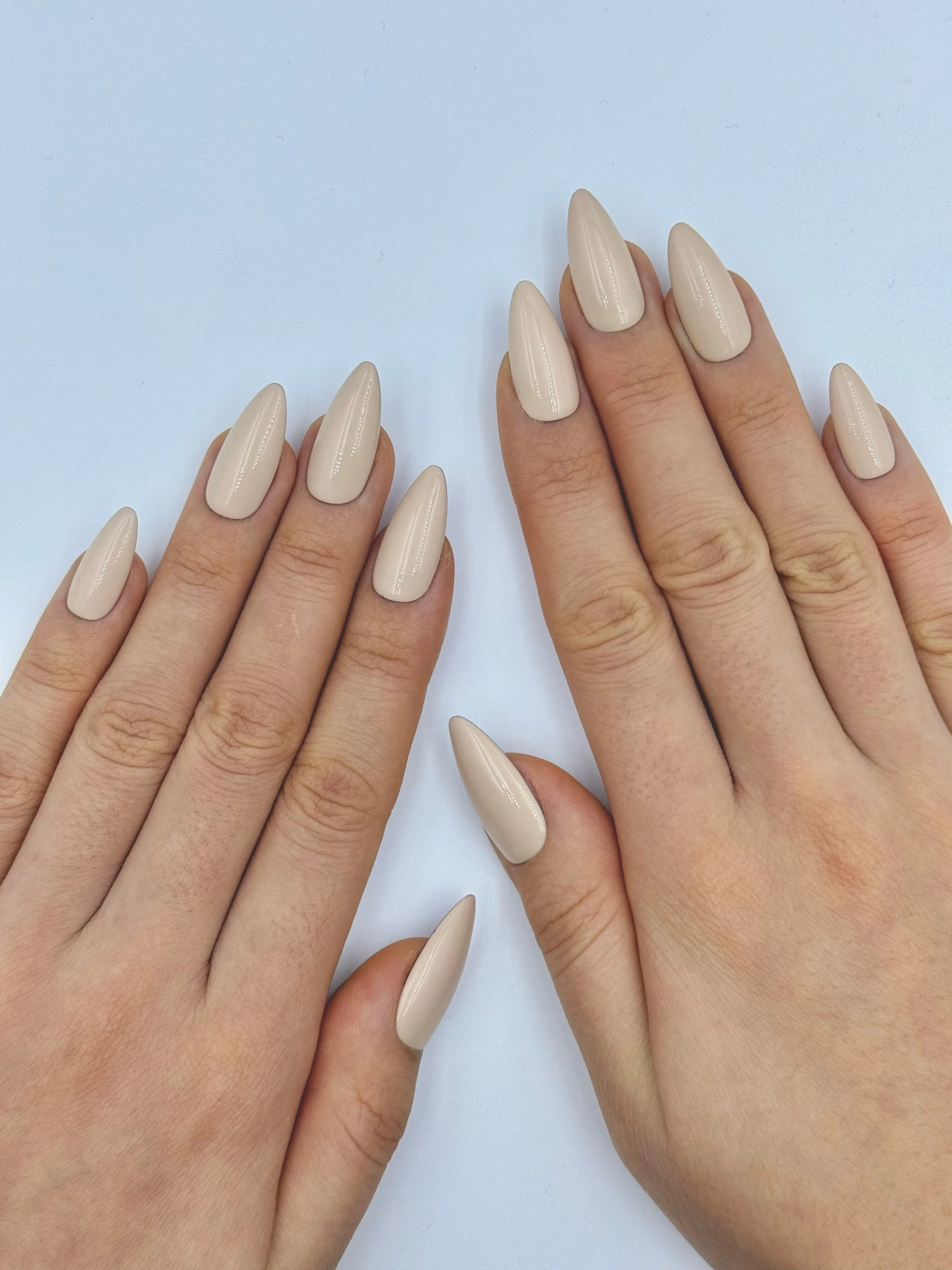 Unique Elegant Red Bottom Nude Almond Press-On Nails for Sexy Valentine's and Everyday Soft Glam, Reusable & Long-Lasting False Nail | Secure The Nails