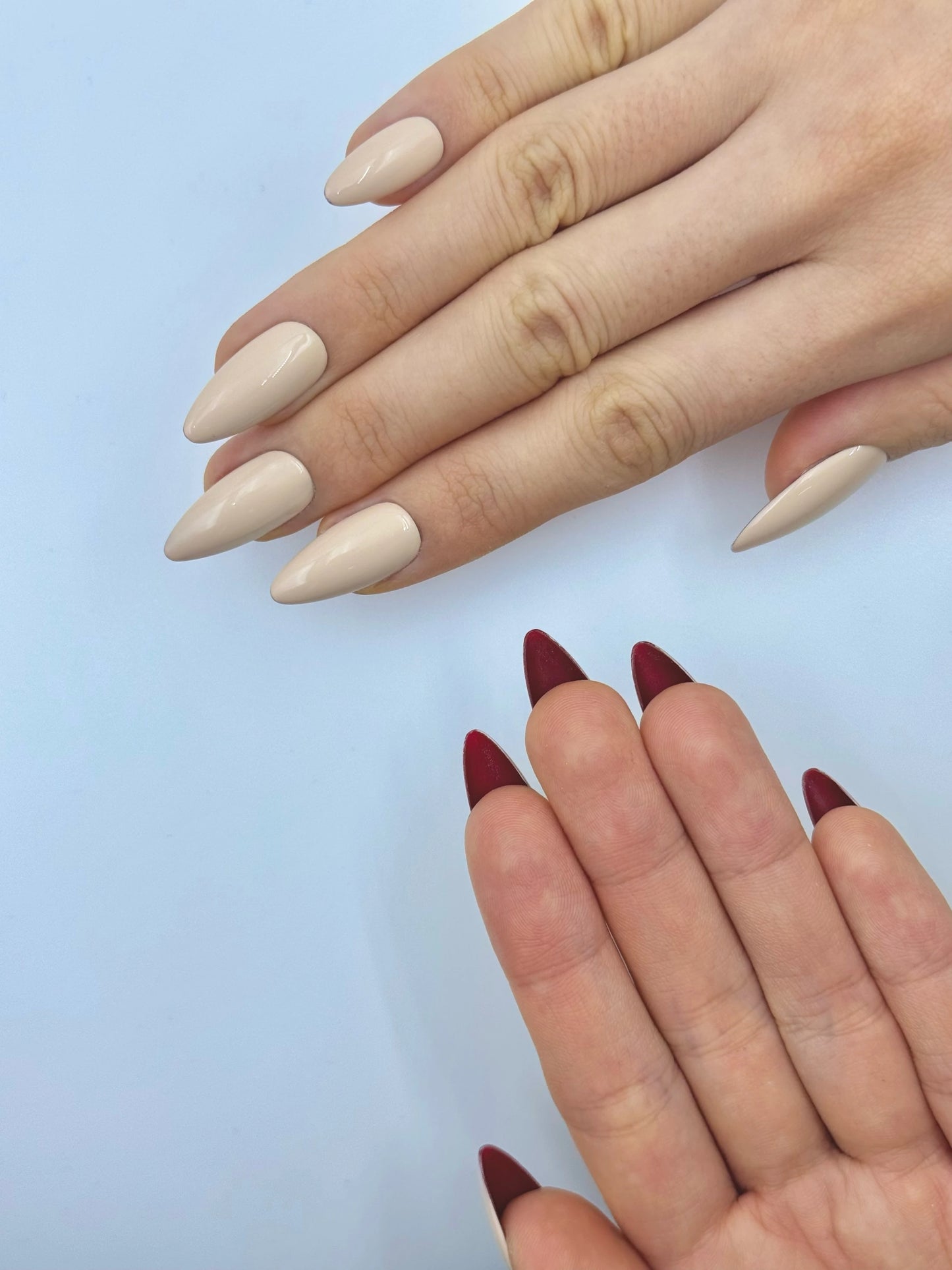 Unique Elegant Red Bottoms Nude Almond  Reusable Press-On Nails for Sexy Valentine's and Everyday Soft Glam, Durable Long-Lasting False Nail | Secure The Nails