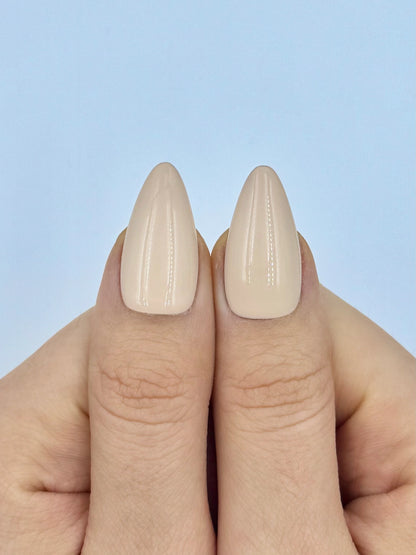 Unique Elegant Red Bottom Heels Inspired Nude Almond Reusable Press-On Nails for Sexy Valentine's and Everyday Soft Glam, Durable Long-Lasting False Nail | Secure The Nails