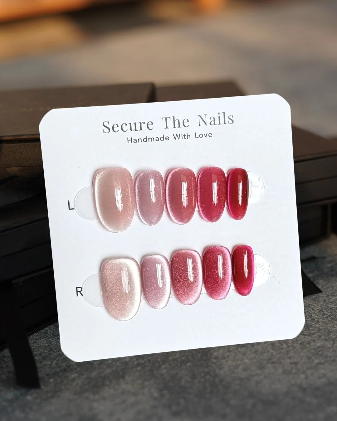 Glowy Gradient Hot Pink Baby Muted Soft Cat-Eye Oval Round Press-On Nails