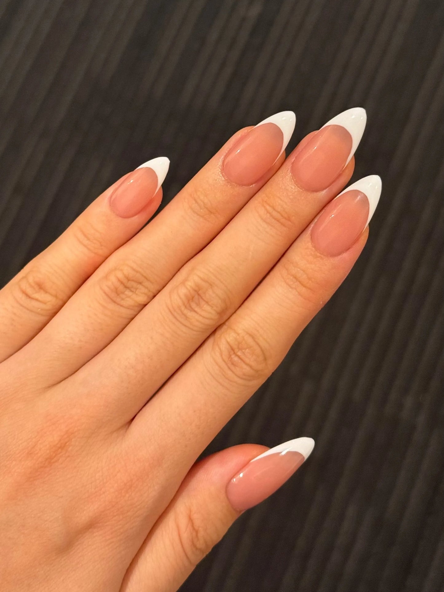 Almond French Tip Press-on Nails, Bridal Nails for Wedding, Long-lasting, Salon-quality, Easy to Apply | Secure The Nails