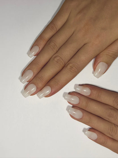 Creamy White Press On Nails Coffin Shape Nails, Everyday for Work Nails, Reusable and long-lasting | Secure The Nails