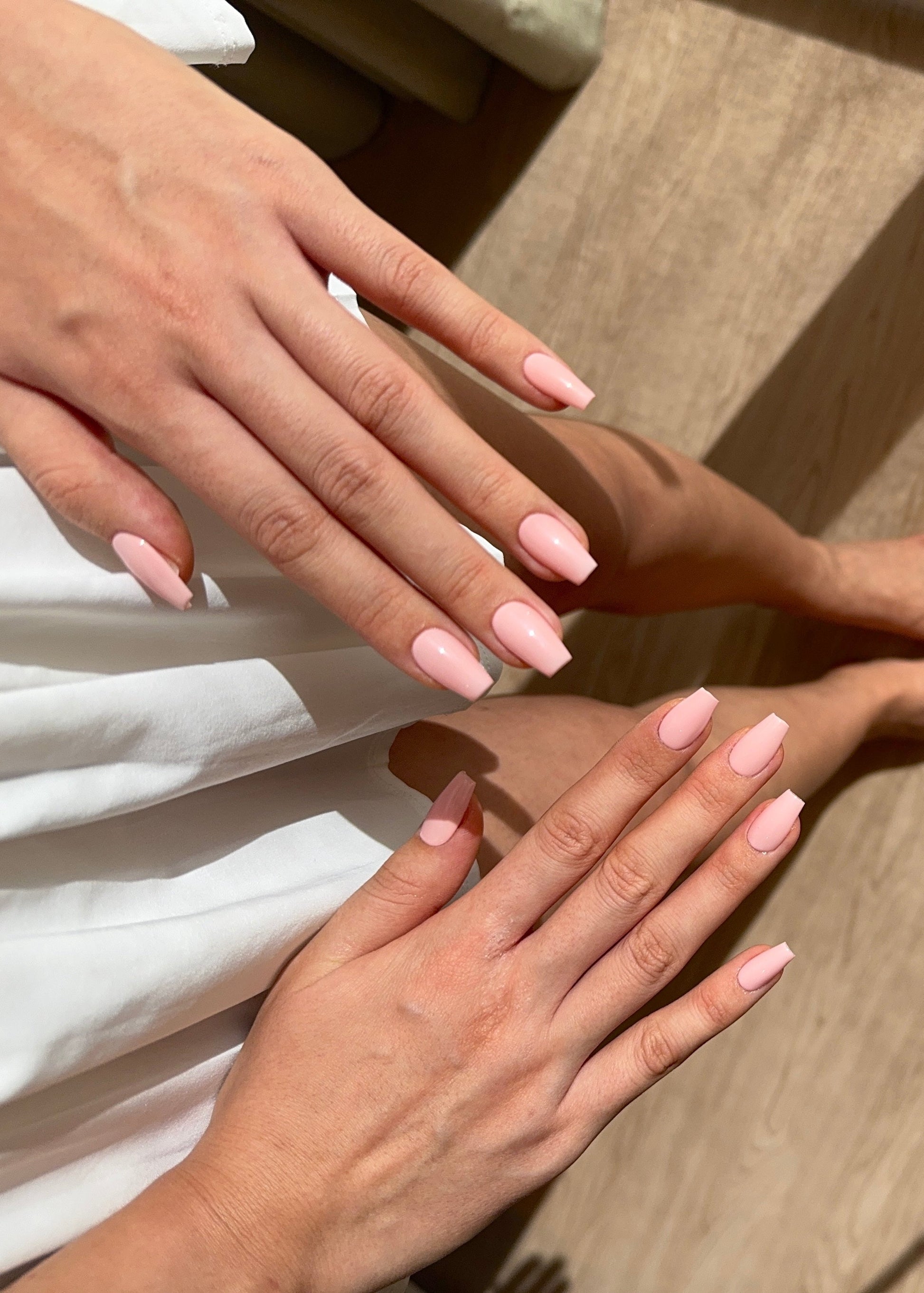 Nude Soft Beige Neutral Pastel Pink Coffin Ballerina Press On Nails, Soft girl princess nails, clean girl nails, Secure The Nails