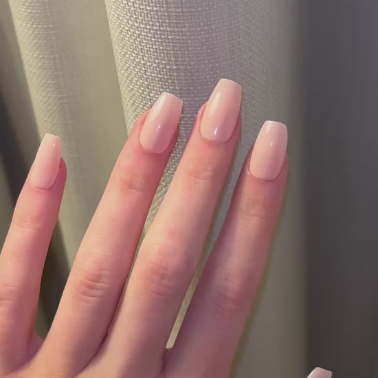 Nude Coffin Ballerina Nails |Press On Nails