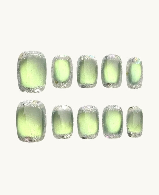 Starlit Luster press-on nails on a clean background