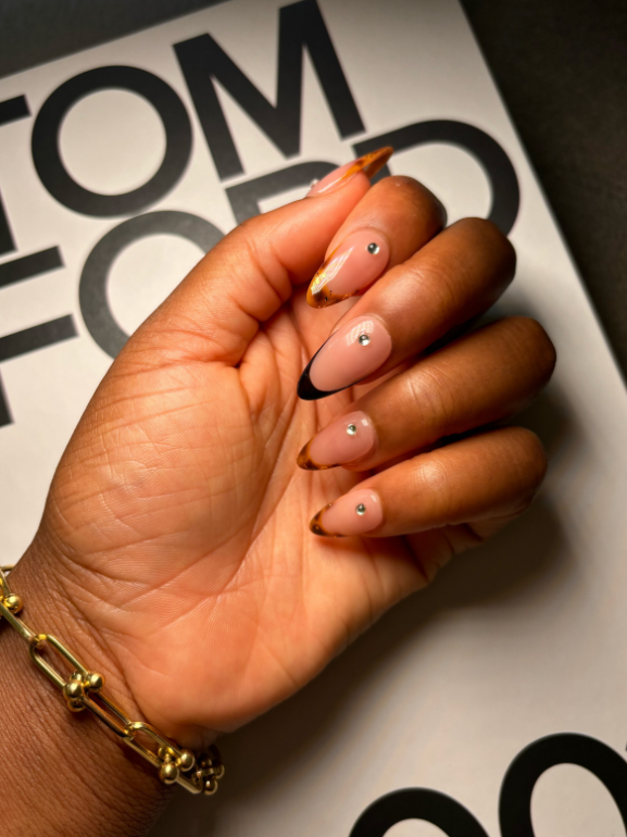 Tortoise Shell French Tip Press-on Nails, Everyday Nails for Work | Secure The Nails 